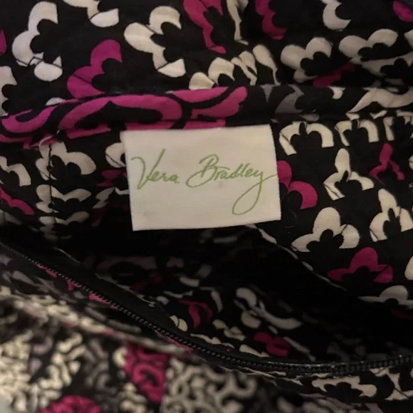 Vera Bradley Black and Purple Travel Duffel Bag with Crossbody and Handles - Picture 2 of 12